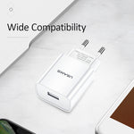 USAMS US-CC075 T18 Chargeur de voyage USB simple 2.1A, prise EU, prise EU