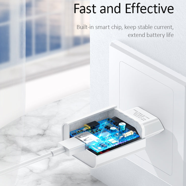USAMS US-CC075 T18 Chargeur de voyage USB simple 2.1A, prise EU, prise EU