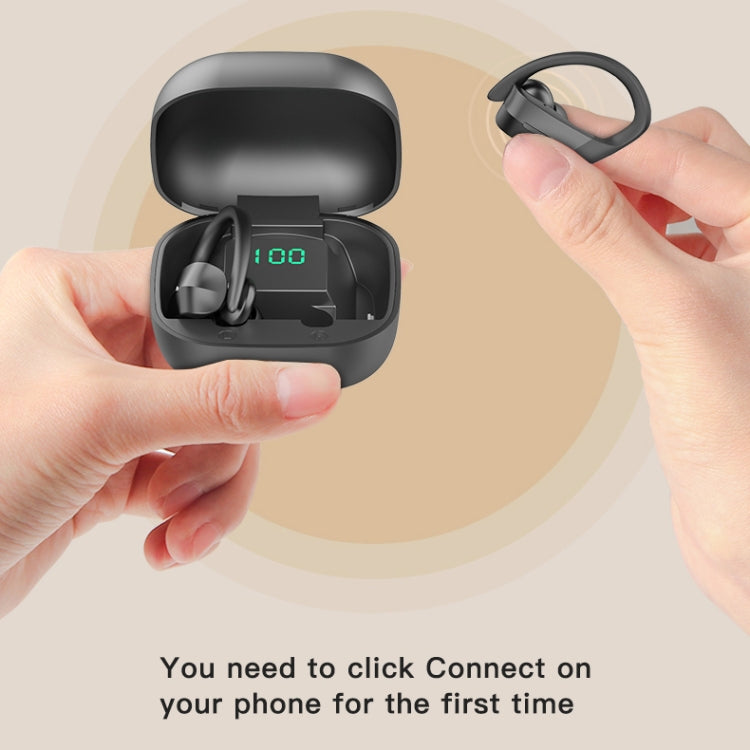 258 écouteurs Bluetooth sans fil avec boîte de chargement et affichage numérique, prise en charge tactile, appels HD, assistant vocal et NFC, MD03 noir, 258 blanc