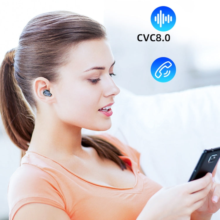 Écouteur Bluetooth TWS 263 CVC8.0 à réduction de bruit avec boîte de chargement, support tactile & affichage batterie LED à trois écrans & support téléphone & batterie externe & appel HD & assistant vocal, 263