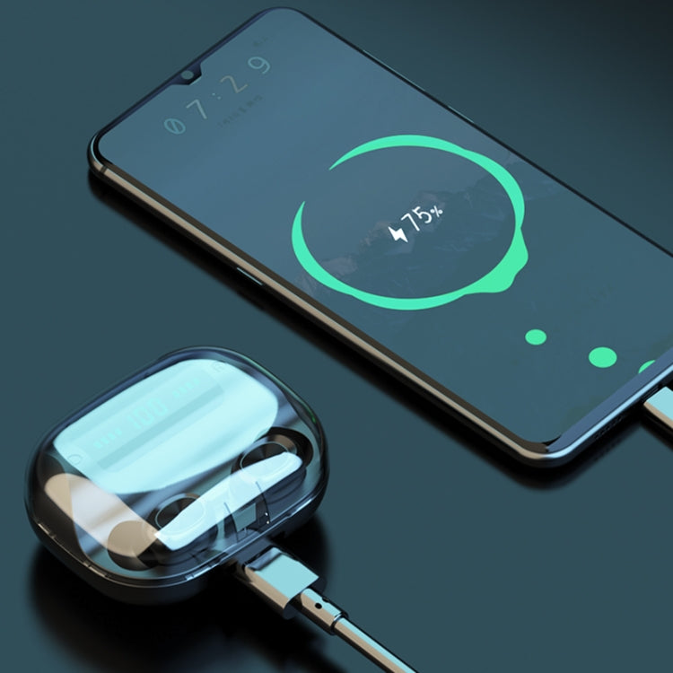 Écouteur Bluetooth TWS 263 CVC8.0 à réduction de bruit avec boîte de chargement, support tactile & affichage batterie LED à trois écrans & support téléphone & batterie externe & appel HD & assistant vocal, 263