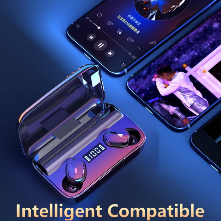 Écouteurs Bluetooth A9 TWS CVC8.0 et DSP avec double réduction de bruit, boîte de charge magnétique et affichage numérique LED, prend en charge le contrôle tactile et les appels HD et Siri et la banque d'alimentation, A9