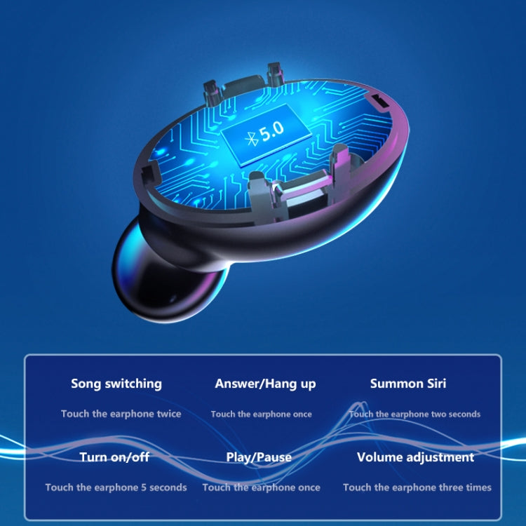 Écouteurs Bluetooth A9 TWS CVC8.0 et DSP avec double réduction de bruit, boîte de charge magnétique et affichage numérique LED, prend en charge le contrôle tactile et les appels HD et Siri et la banque d'alimentation, A9