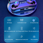 Écouteurs Bluetooth A9 TWS CVC8.0 et DSP avec double réduction de bruit, boîte de charge magnétique et affichage numérique LED, prend en charge le contrôle tactile et les appels HD et Siri et la banque d'alimentation, A9