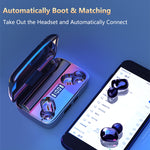 Écouteurs Bluetooth A9 TWS CVC8.0 et DSP avec double réduction de bruit, boîte de charge magnétique et affichage numérique LED, prend en charge le contrôle tactile et les appels HD et Siri et la banque d'alimentation, A9