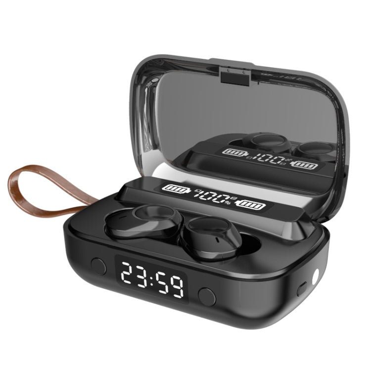 Écouteurs Bluetooth tactiles A13 TWS CVC8.0 et DSP avec double réduction de bruit et boîte de charge, affichage numérique LED, horloge, lampe de poche, appel HD, Siri et batterie externe, A13