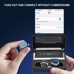 Écouteur Bluetooth tactile intelligent à réduction de bruit F9-5 avec boîtier de charge, supporte l'affichage LED d'alimentation à trois écrans, appel HD, batterie externe et Siri, F9-5 Noir, F9-5 Blanc