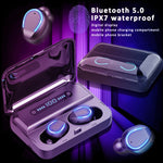 Écouteur Bluetooth tactile intelligent à réduction de bruit F9-5 avec boîtier de charge, supporte l'affichage LED d'alimentation à trois écrans, appel HD, batterie externe et Siri, F9-5 Noir, F9-5 Blanc