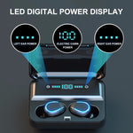 Écouteur Bluetooth tactile intelligent à réduction de bruit F9-5 avec boîtier de charge, supporte l'affichage LED d'alimentation à trois écrans, appel HD, batterie externe et Siri, F9-5 Noir, F9-5 Blanc