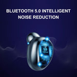 Écouteur Bluetooth tactile intelligent à réduction de bruit F9-5 avec boîtier de charge, supporte l'affichage LED d'alimentation à trois écrans, appel HD, batterie externe et Siri, F9-5 Noir, F9-5 Blanc