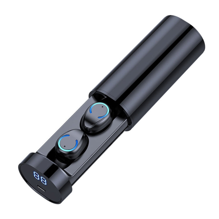 Écouteur Bluetooth tactile anti-bruit TWS CVC8.0 F9-6 avec boîte de charge cylindrique extractible, prend en charge l'affichage numérique de l'alimentation LED, les appels et Siri, F9-6