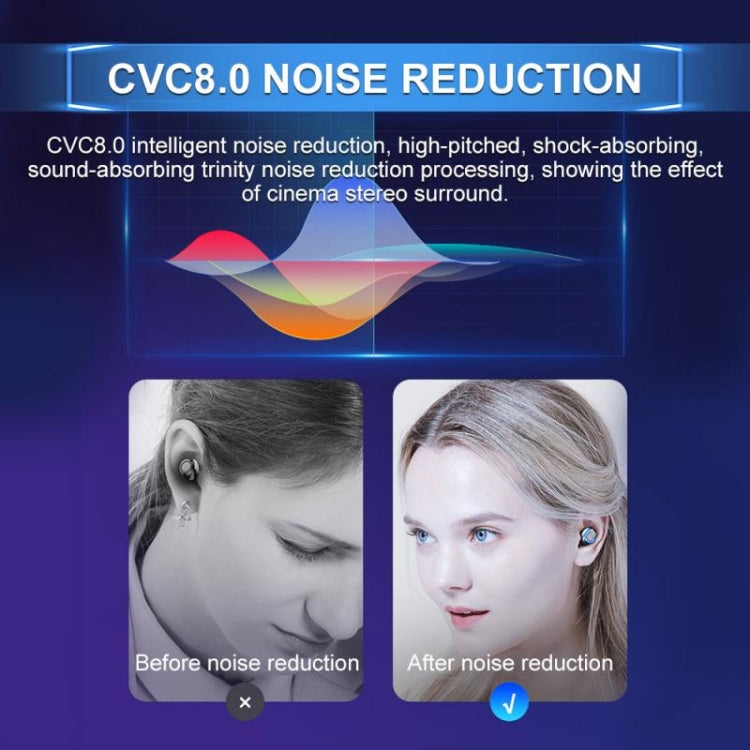 Écouteur Bluetooth mini tactile TWS F9-8 CVC8.0 à réduction de bruit avec boîte de chargement, support affichage LED batterie à trois écrans & support téléphone & appel & assistant vocal, F9-8