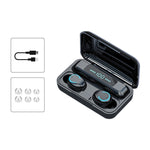 Écouteur Bluetooth TWS F9-9 CVC8.0 à réduction de bruit avec boîte de chargement, support effet d’éclairage tactile & affichage LED batterie à trois écrans & batterie externe & support téléphone & appel HD & assistant vocal, F9-9 noir