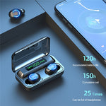 Écouteur Bluetooth TWS F9-9 CVC8.0 à réduction de bruit avec boîte de chargement, support effet d’éclairage tactile & affichage LED batterie à trois écrans & batterie externe & support téléphone & appel HD & assistant vocal, F9-9 noir