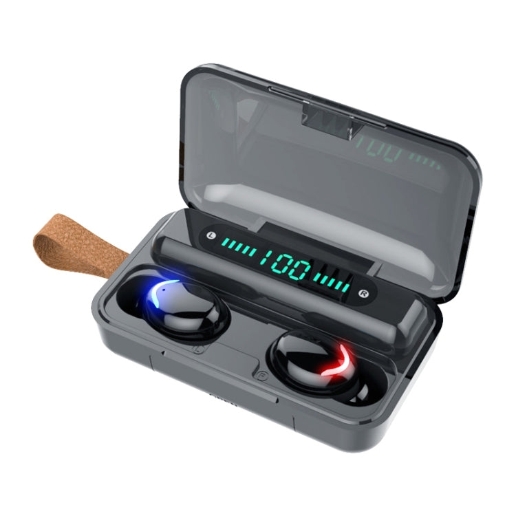 F9-5C Écouteurs Bluetooth à réduction de bruit avec affichage numérique et bracelet, lumière respiratoire à quatre barres, F9-5C Lumière à quatre barres avec bracelet noir, F9-5C Lumière à quatre barres avec bracelet blanc