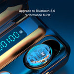 Écouteurs Bluetooth à réduction de bruit à affichage numérique triple écran F9-5C, F9-5C sans sangle noir