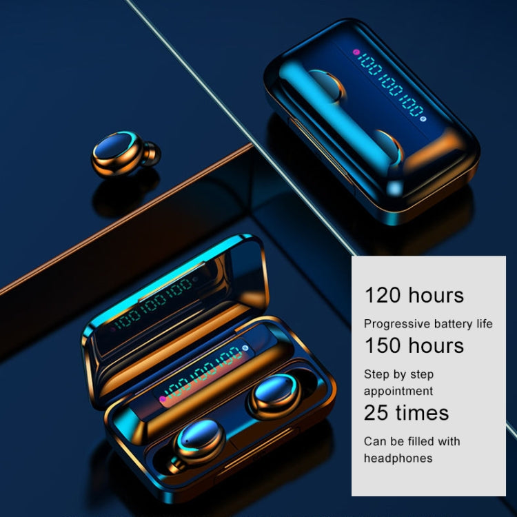 Écouteurs Bluetooth à réduction de bruit à affichage numérique triple écran F9-5C, F9-5C sans sangle noir