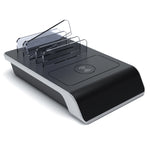 UD09 Support de téléphone de bureau avec chargeur sans fil standard Qi et 4 ports USB, Prise US, Prise US