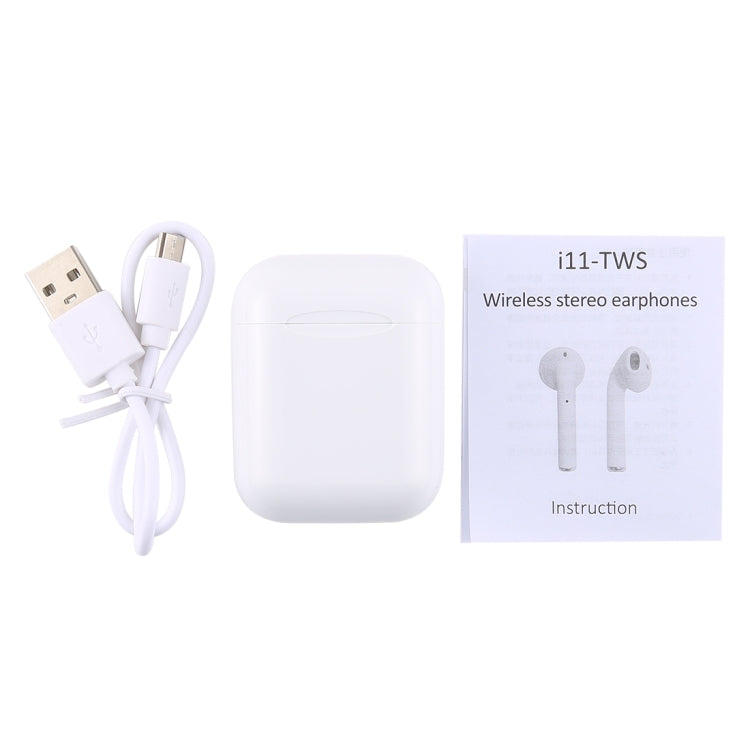 Écouteurs stéréo sans fil Bluetooth V5.0 i11-TWS avec boîte de chargement magnétique, compatible iOS & Android