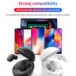 Écouteur Bluetooth sans fil en forme de capsule spatiale A10 TWS avec boîtier de charge magnétique et lanière, prise en charge des appels HD et appairage automatique Bluetooth, noir, noir blanc, blanc, blanc + noir