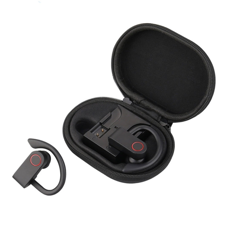 Écouteurs Bluetooth sans fil JHO-A9 TWS de type à suspension auriculaire avec sac de rangement à fermeture éclair intégré et fonction de charge, prend en charge le contrôle vocal, JHO-A9