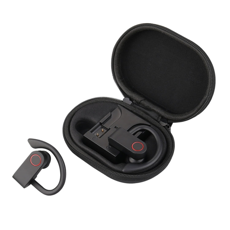 Écouteurs Bluetooth sans fil JHO-A9 TWS de type à suspension auriculaire avec sac de rangement à fermeture éclair intégré et fonction de charge, prend en charge le contrôle vocal, JHO-A9