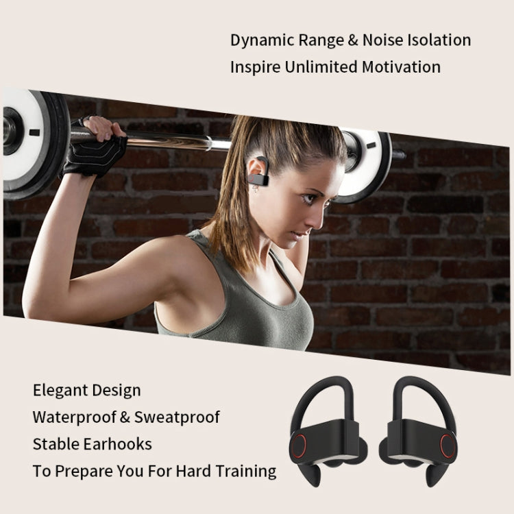 Écouteurs Bluetooth sans fil JHO-A9 TWS de type à suspension auriculaire avec sac de rangement à fermeture éclair intégré et fonction de charge, prend en charge le contrôle vocal, JHO-A9