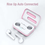 Écouteurs Bluetooth tactiles sans fil X26 TWS 5.0 avec boîtier de charge à attraction magnétique, prise en charge de l'assistant vocal et des appels, rose, bleu, blanc