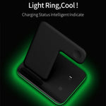 Chargeur sans fil magnétique vertical Z5 Qi pour téléphones mobiles & Apple Watch & AirPods / Xiaomi Redmi AirDots, avec anneau lumineux tactile, Z5