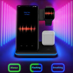 Chargeur sans fil magnétique vertical Z5 Qi pour téléphones mobiles & Apple Watch & AirPods / Xiaomi Redmi AirDots, avec anneau lumineux tactile, Z5