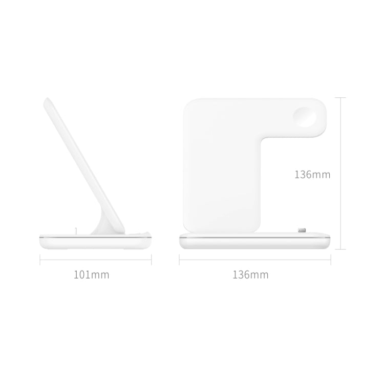 Chargeur sans fil magnétique vertical Z5 Qi pour téléphones mobiles & Apple Watch & AirPods / Xiaomi Redmi AirDots, avec anneau lumineux tactile, Z5