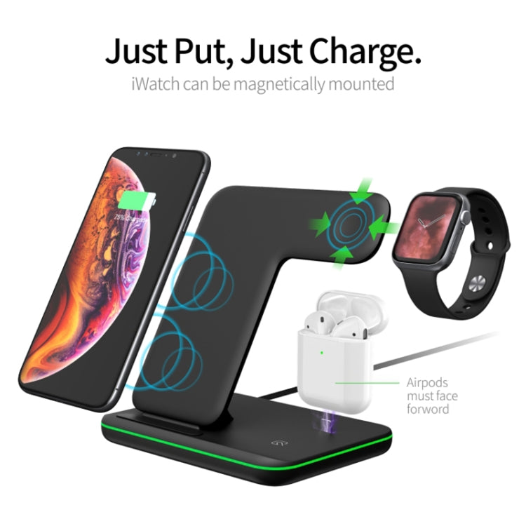 Chargeur sans fil magnétique vertical Z5 Qi pour téléphones mobiles & Apple Watch & AirPods / Xiaomi Redmi AirDots, avec anneau lumineux tactile, Z5