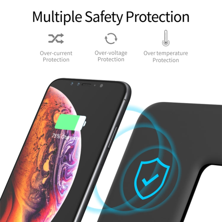 Chargeur sans fil magnétique vertical Z5 Qi pour téléphones mobiles & Apple Watch & AirPods / Xiaomi Redmi AirDots, avec anneau lumineux tactile, Z5