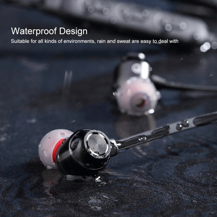 Écouteur de sport Bluetooth monté autour du cou filaire rond Bluetooth 5.1 avec fonction magnétique, Noir, Rouge, Blanc
