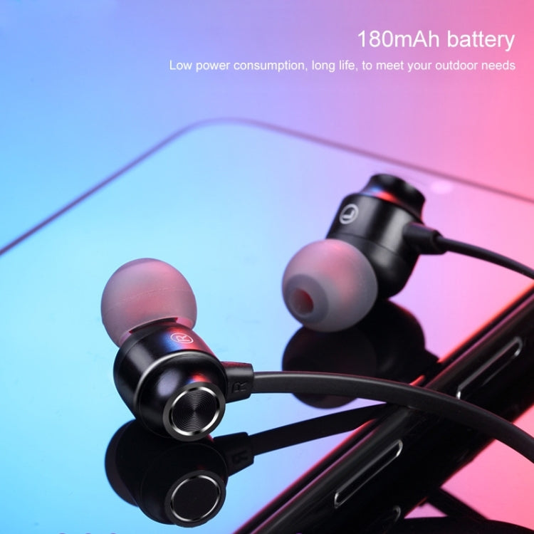 Écouteur de sport Bluetooth monté autour du cou filaire rond Bluetooth 5.1 avec fonction magnétique, Noir, Rouge, Blanc