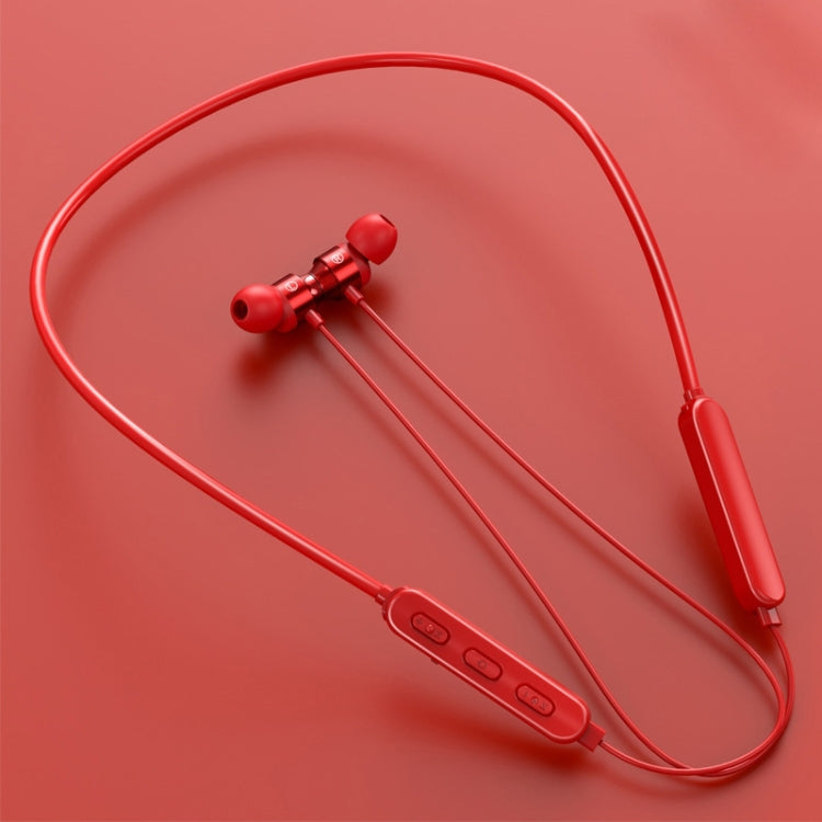 Écouteur de sport Bluetooth monté autour du cou filaire rond Bluetooth 5.1 avec fonction magnétique, Noir, Rouge, Blanc