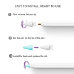 8 PCS Non-slip Mute Wear-resistant Nib Cover for Apple Pencil 1 / 2, Transparent, White, Dark Blue, Mint Green