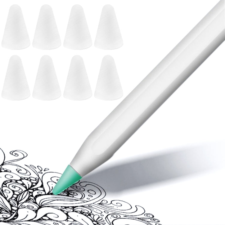 8 PIÈCES Couvercle de pointe de stylet antidérapant, silencieux et résistant à l'usure pour Apple Pencil 1 / 2, bleu foncé, vert menthe, transparent, blanc