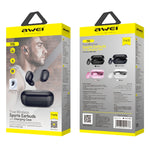 Casque de sport sans fil TWS Bluetooth V5.0 awei T6 avec boîtier de chargement