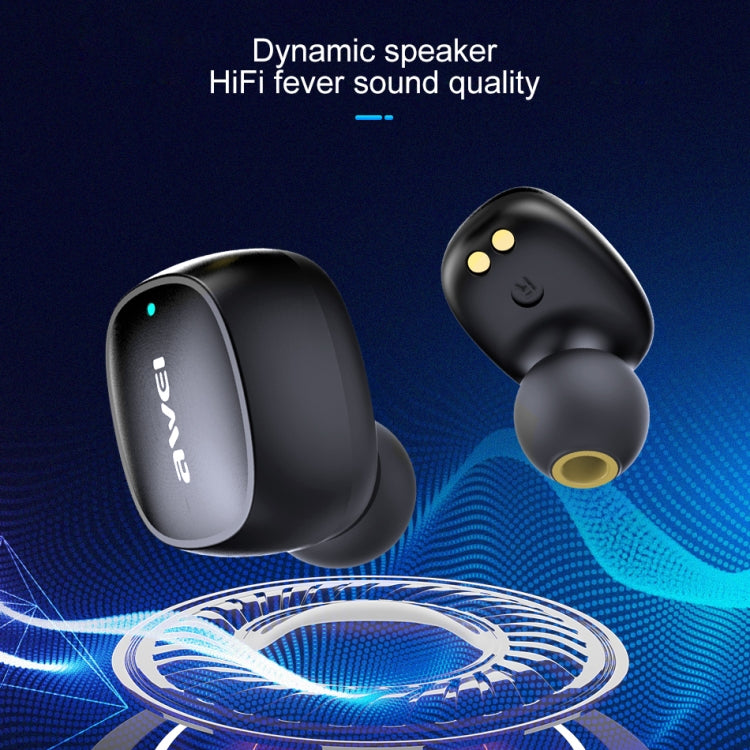 awei T13 TWS Bluetooth V5.0 Casque de sport véritablement sans fil avec étui de recharge