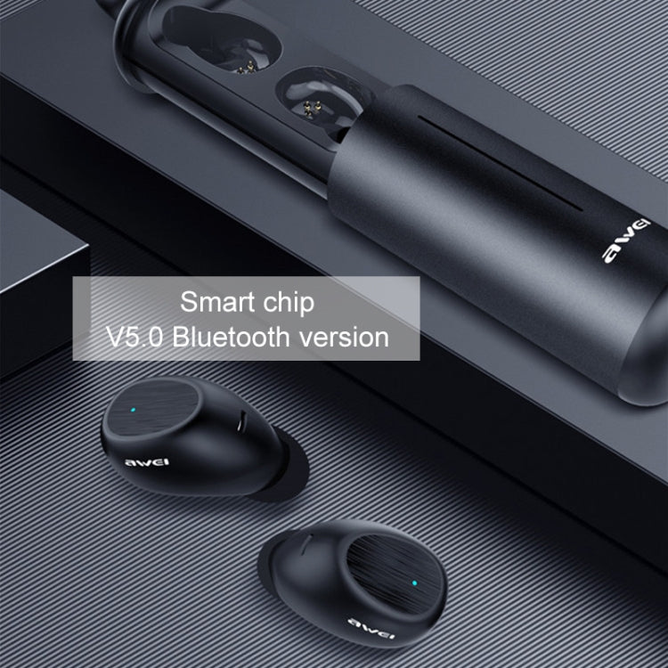 awei T55 TWS Bluetooth V5.0 Casque de sport sans fil avec étui de chargement portable