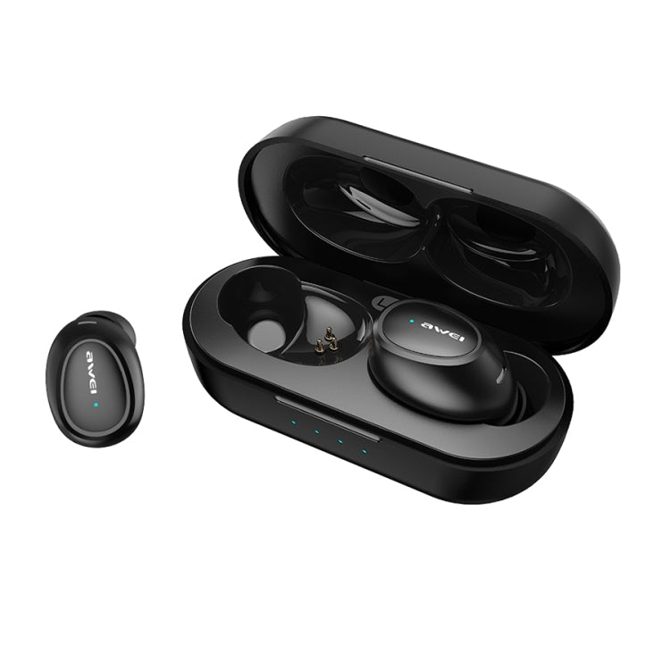 Casque de sport sans fil véritable Bluetooth V5.0 awei T16 TWS avec boîtier de charge