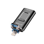 Disque flash coulissant Richwell 3 en 1 16 Go de type C + 8 broches + USB 3.0 en métal avec fonction OTG
