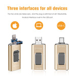 Clé USB Richwell 3 en 1 32 Go Type-C + 8 broches + USB 3.0 coulissante en métal avec fonction OTG