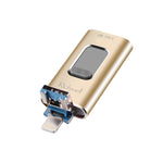 Clé USB Richwell 3 en 1 32 Go Type-C + 8 broches + USB 3.0 coulissante en métal avec fonction OTG