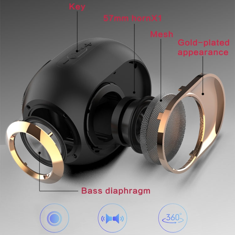 Haut-parleur Bluetooth sans fil X6 TWS 5W étanche extérieur avec basses, support mains libres / USB / AUX / carte TF