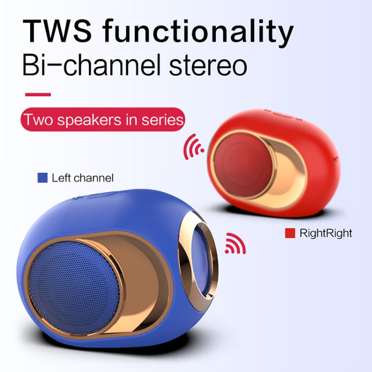 Haut-parleur Bluetooth sans fil X6 TWS 5W étanche extérieur avec basses, support mains libres / USB / AUX / carte TF