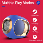 Haut-parleur Bluetooth sans fil X6 TWS 5W étanche extérieur avec basses, support mains libres / USB / AUX / carte TF