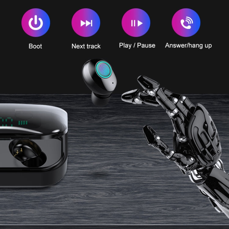 M7 TWS V5.0 Casque Bluetooth Stéréo Sans Fil Binaural avec Étui de Chargement et Affichage Numérique