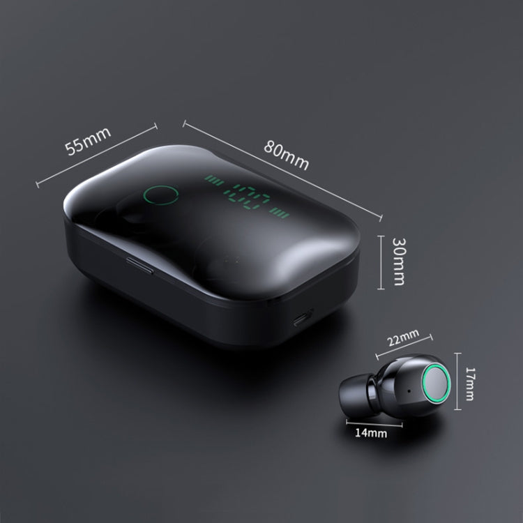 M7 TWS V5.0 Casque Bluetooth Stéréo Sans Fil Binaural avec Étui de Chargement et Affichage Numérique
